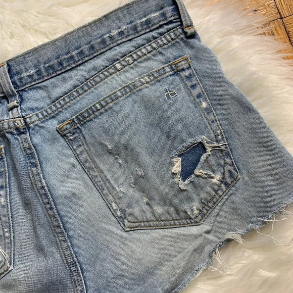 Rag & Bone Distressed Denim Shorts - Picture 6 of 8